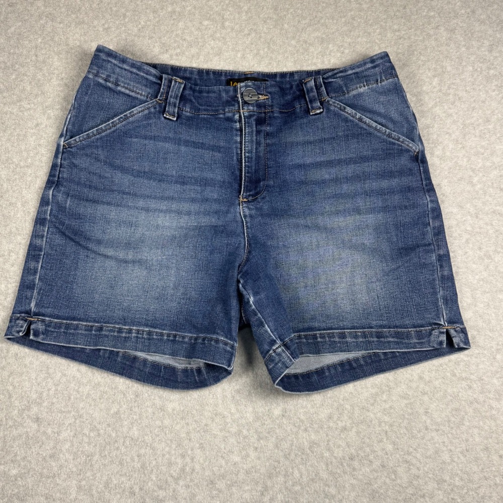 Lee Regular Fit Mid Rise Denim Shorts Blue Size 10 Medium 4622076
